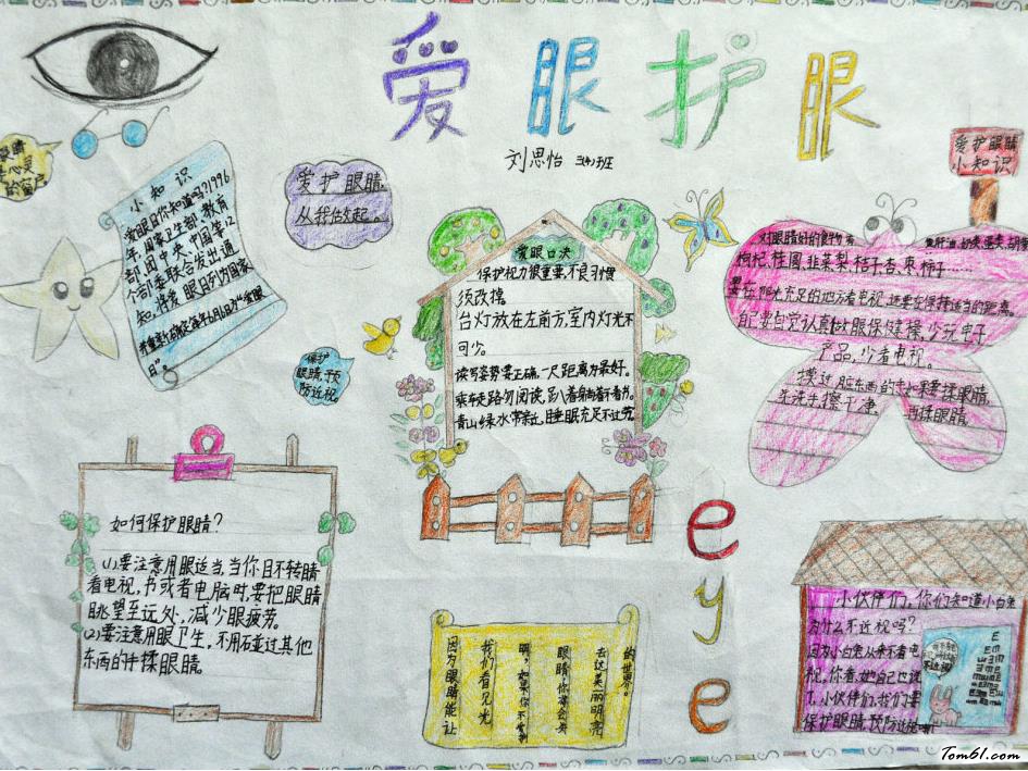 小学生保护眼睛手抄报设计图图片1