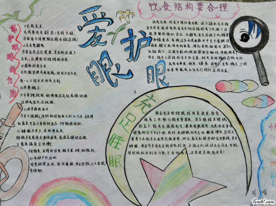 预防近视的手抄报版面设计图图片1