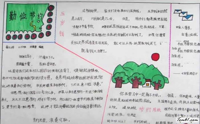 小学生勤俭节约手抄报版面设计图2图片1