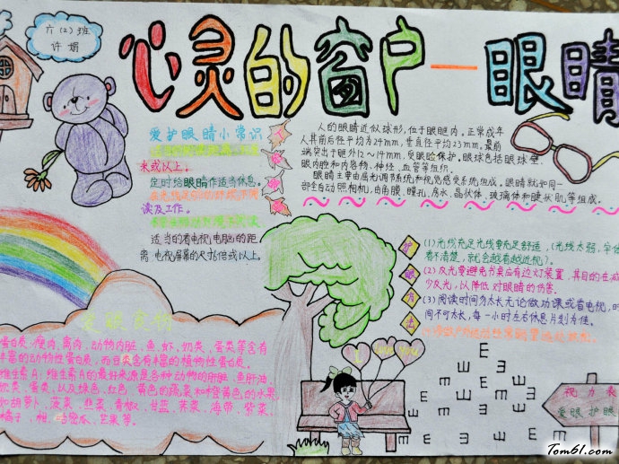 精美的爱眼主题手抄报版面设计图图片1