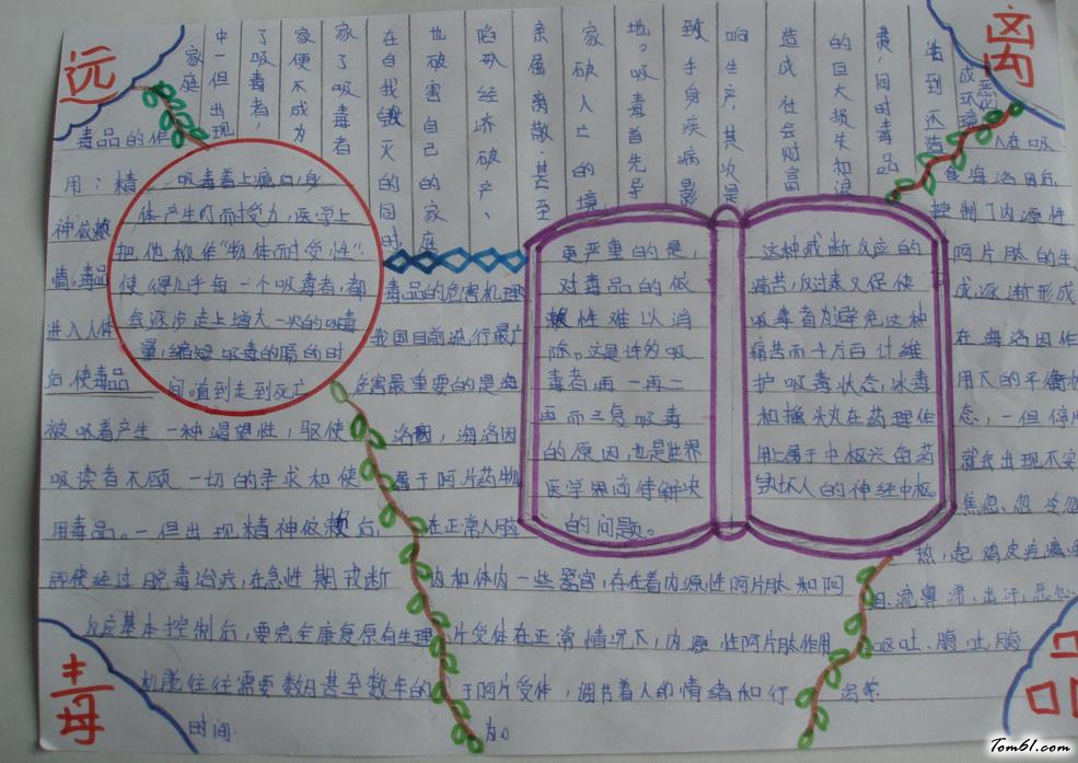 小学生禁毒宣传手抄报版面设计图图片1