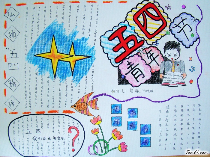 弘扬五四精神五四青年节手抄报版面设计图图片1