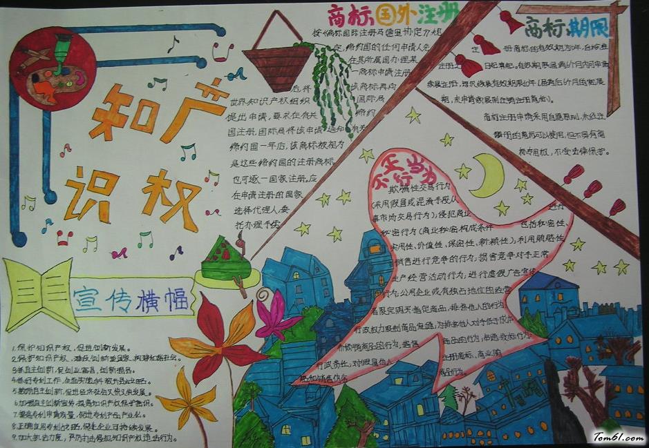 世界知识产权日手抄报版面设计图图片1