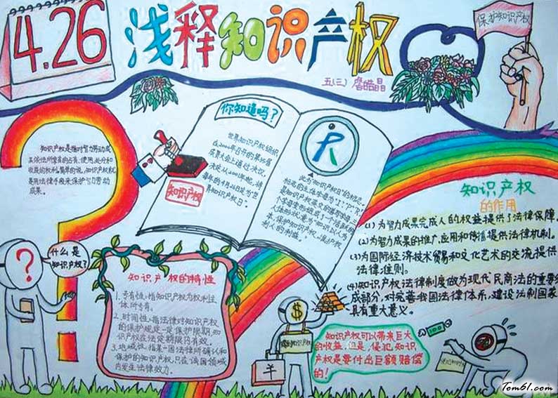 4.26世界知识产权日手抄报版面设计图图片1