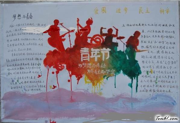 为梦想而年轻五四青年节手抄报版面设计图图片1