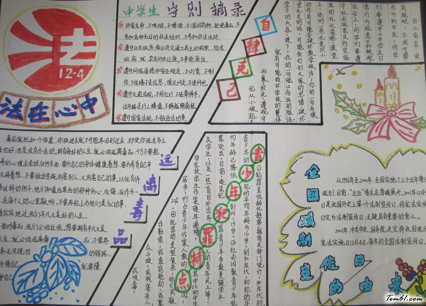 中学生法制教育手抄报版面设计图图片1