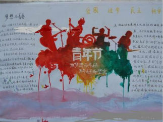 为梦想而年轻五四青年节手抄报版面设计图
