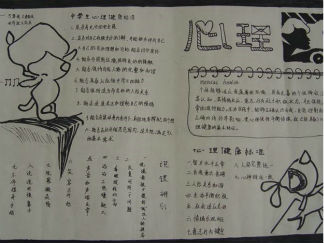 中学生心理健康黑白小报版面设计图