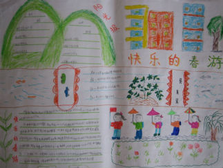 快乐的春游手抄报版面设计图2