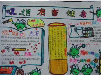 吸烟有害健康禁烟主题手抄报版面设计图