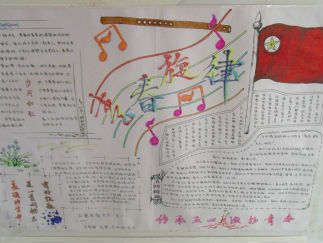 青春旋律五四青年节手抄报版面设计图