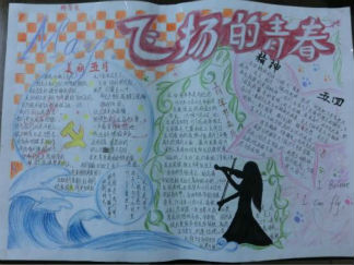 飞扬的青春五四青年节手抄报版面设计图