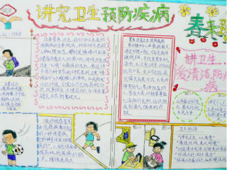 讲究卫生预防流感手抄报版面设计图