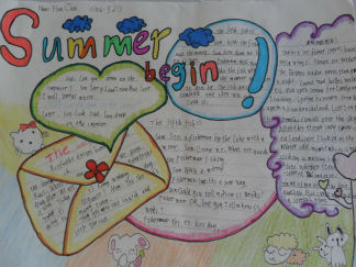 夏天的英语手抄报版面设计图