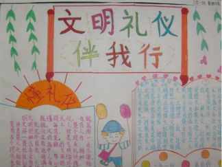 小学生文明礼仪伴我行手抄报版面设计图