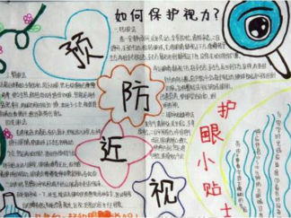 小学生预防近视手抄报版面设计图