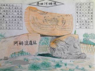 春游河姆渡手抄报版面设计图2