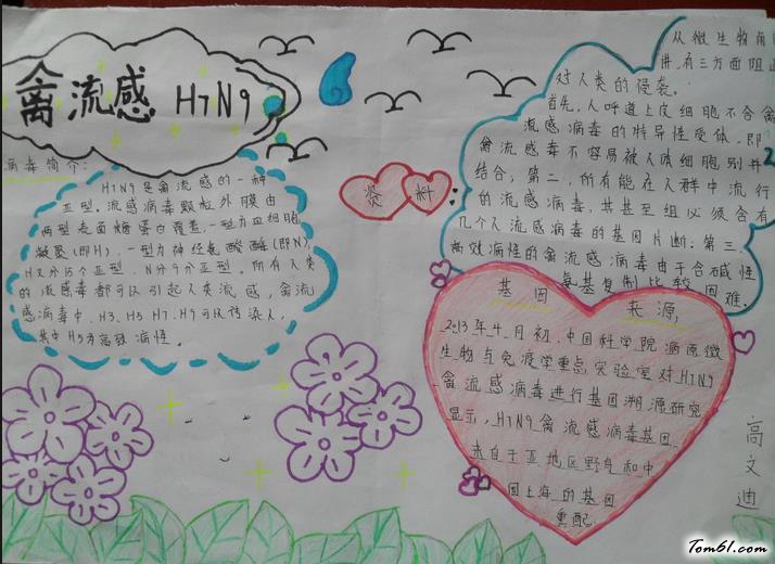 预防流感手抄报版面设计图5图片1