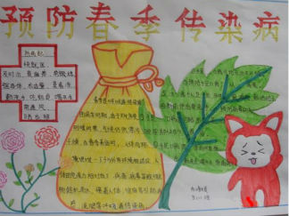 简单好看的预防春季传染病手抄报版面设计