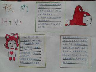 简单的预防流感手抄报版面设计图