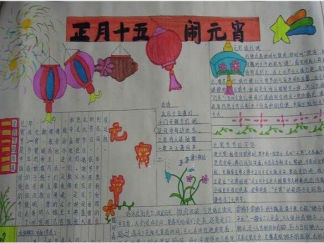 正月十五乐闹元宵手抄报版面设计图