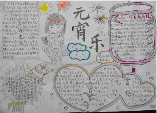 七年级元宵节手抄报版面设计图