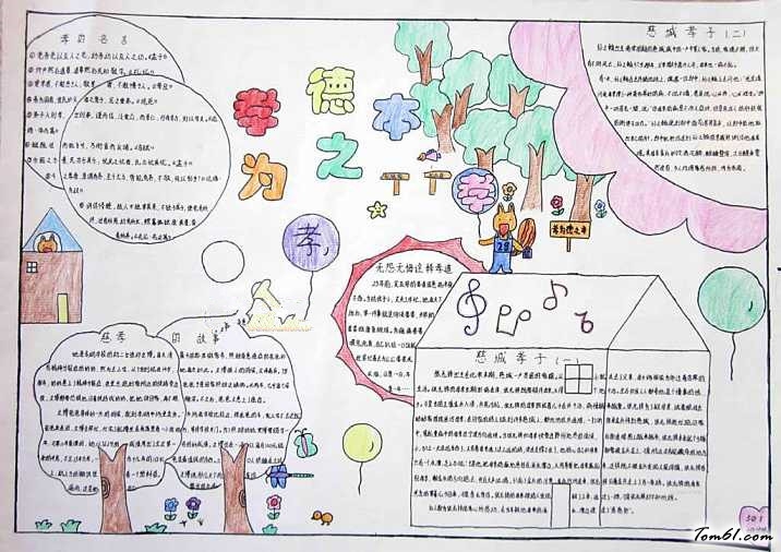 孝道教育手抄报版面设计图3