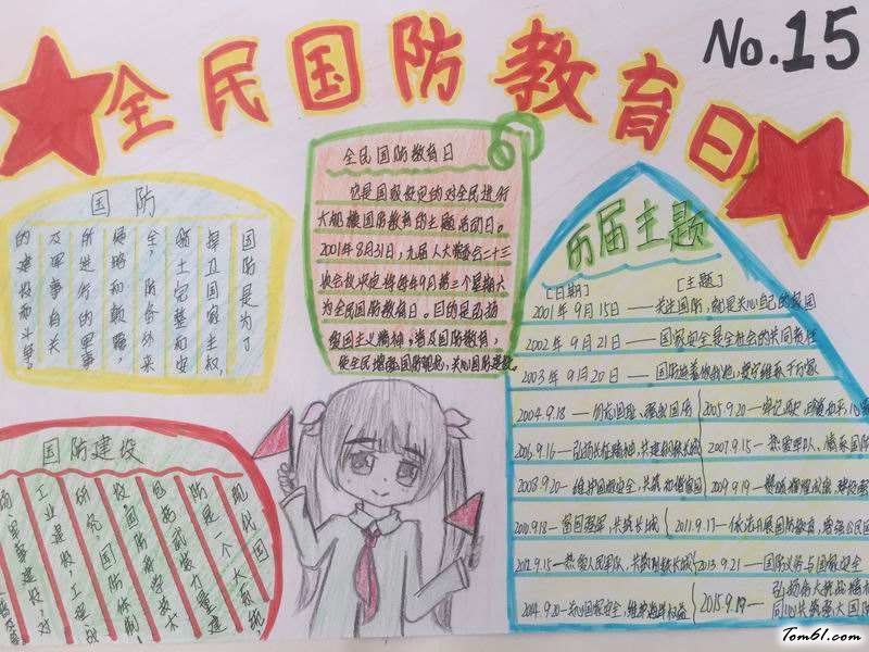 国防教育手抄报版面设计图5