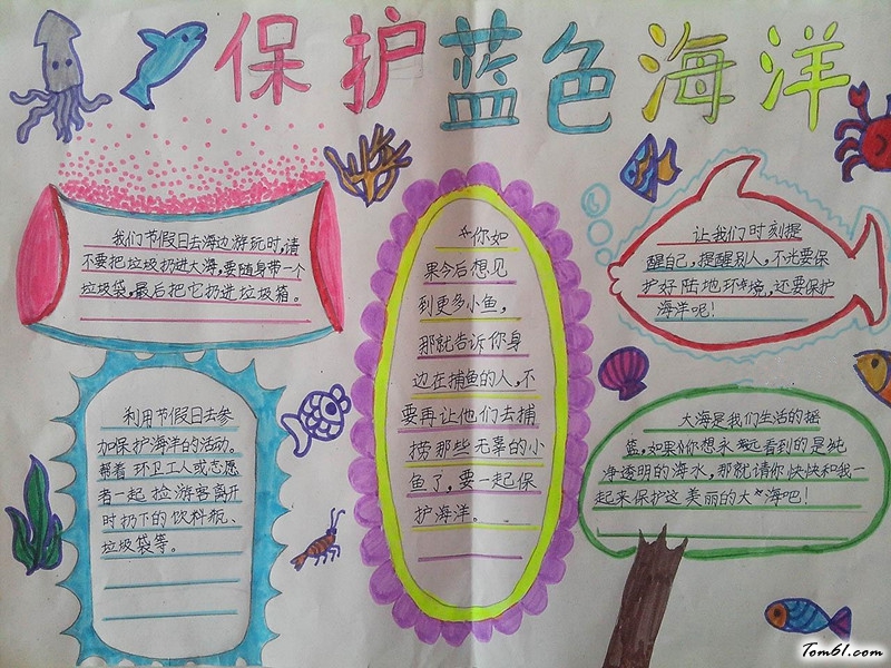 保护海洋手抄报版面设计图2