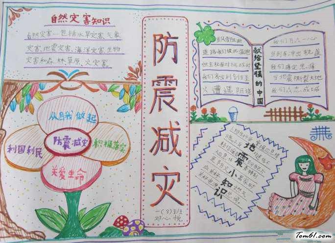 防震手抄报版面设计图5