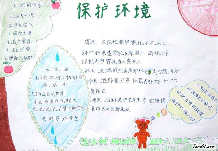 保护花草手抄报版面设计图4