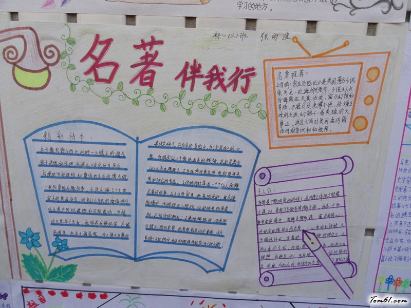 初中名著阅读手抄报版面设计图4