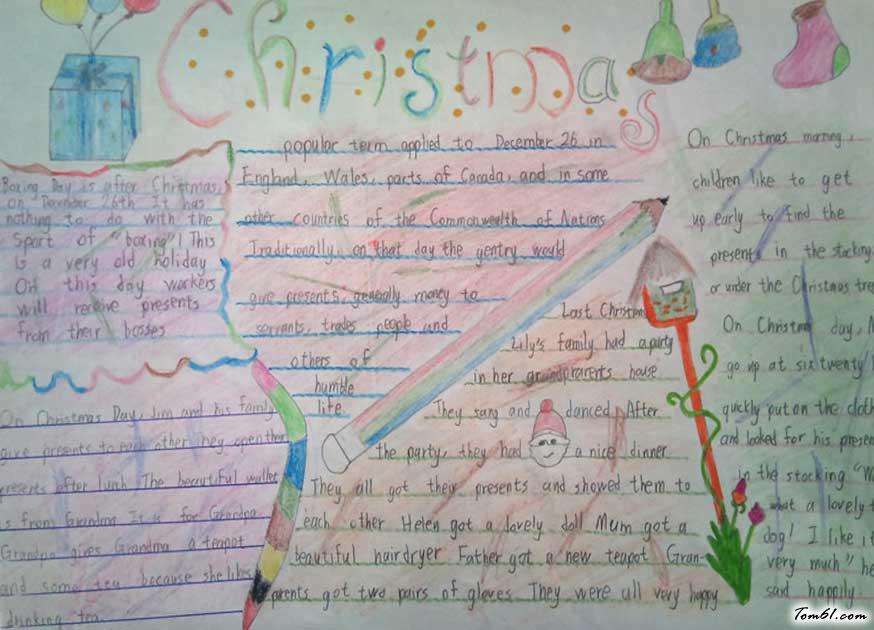 圣诞节英语手抄报版面设计图12