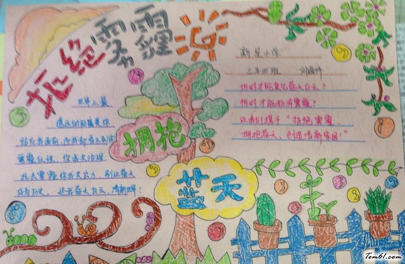 远离雾霾保护环境手抄报版面设计图4