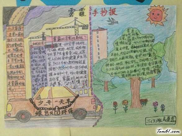 远离雾霾保护环境手抄报版面设计图8