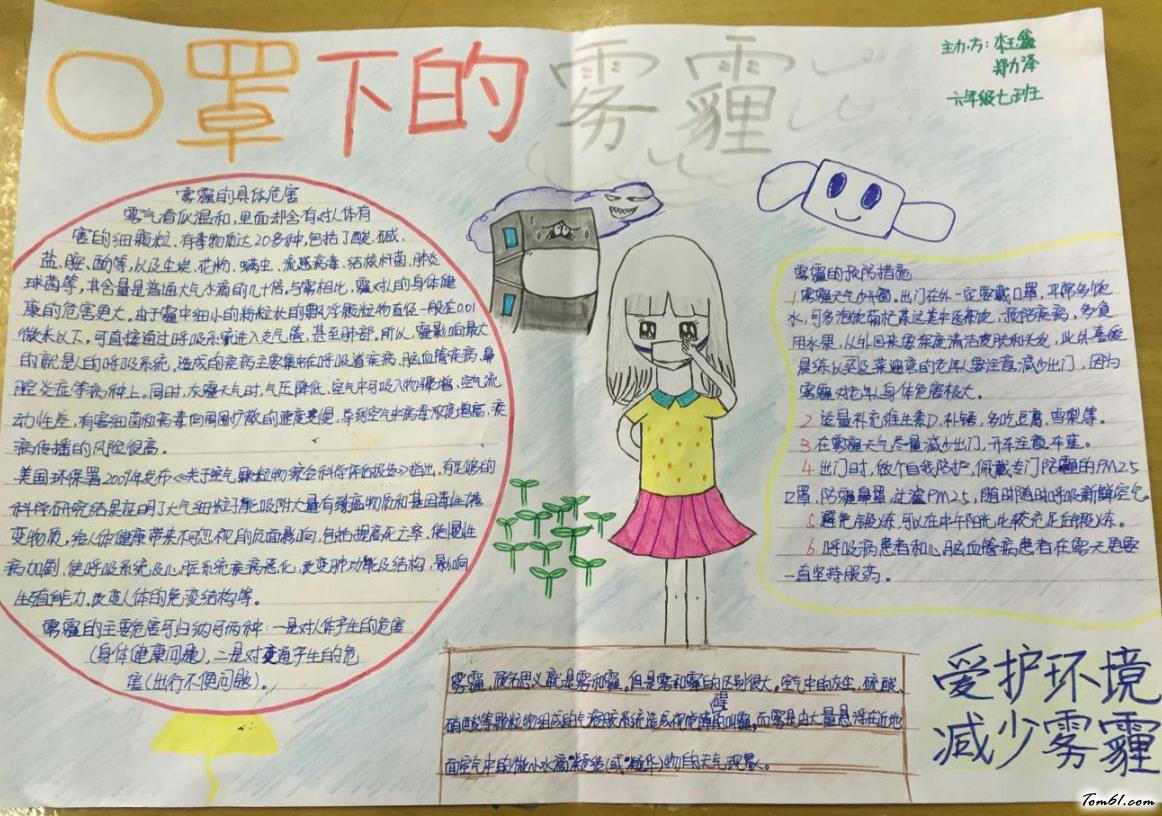 远离雾霾保护环境手抄报版面设计图9