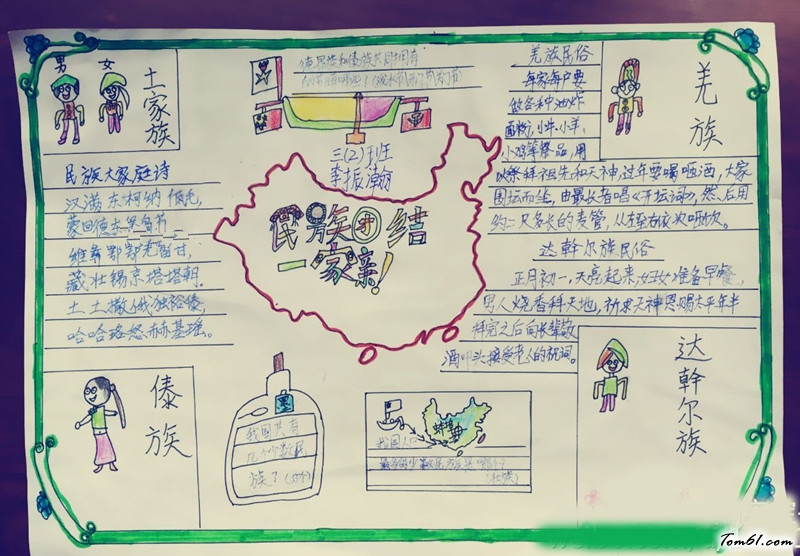 团结就是力量手抄报版面设计图8