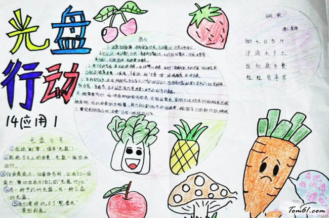 节约粮食光盘行动手抄报版面设计图7