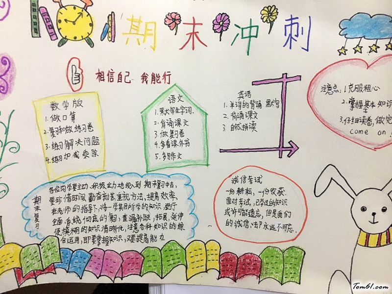迎接期末考试的手抄报版面设计图8
