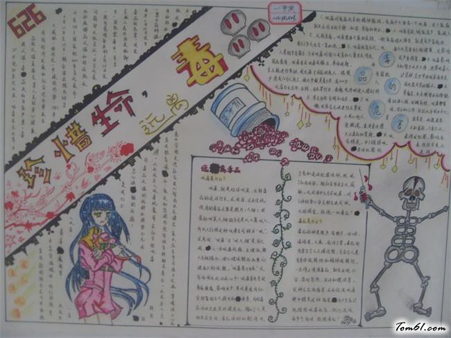 禁毒知识手抄报版面设计图5