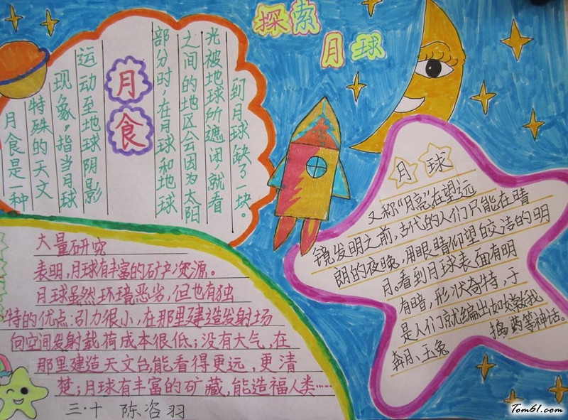 月亮科学手抄报版面设计图