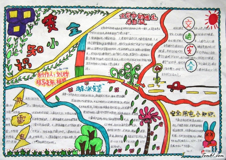 安全自护手抄报版面设计图