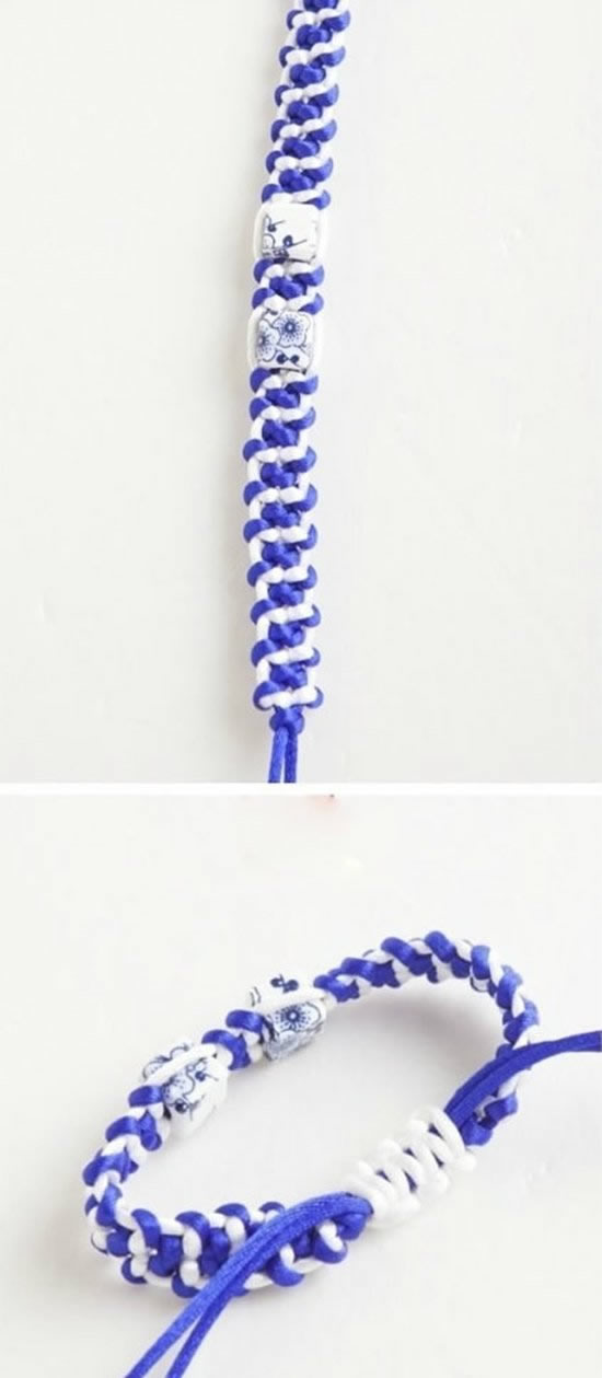 陶瓷手链的编法和编织教程图片7