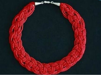 红色串珠的编法和编织教程