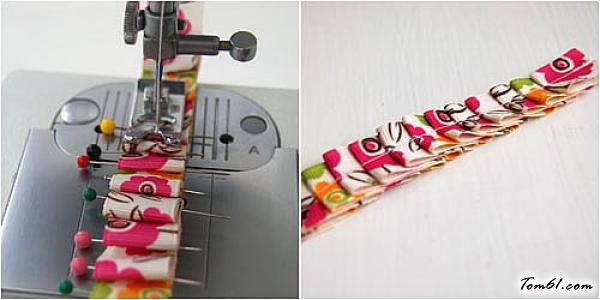 田园风格布艺手链编法和编织教程图片6