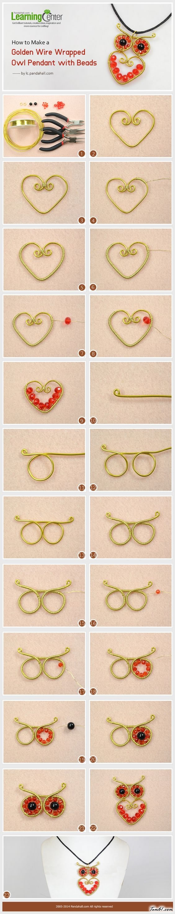 猫头鹰项链的编法和编织教程图片1