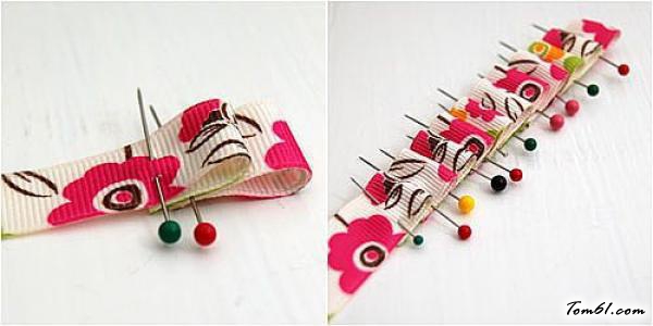 田园风格布艺手链编法和编织教程图片4