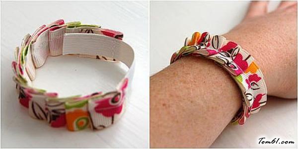 田园风格布艺手链编法和编织教程图片9