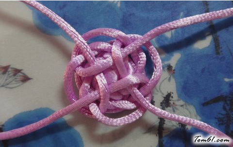 吉祥结玫瑰花的编法和编织教程图片9