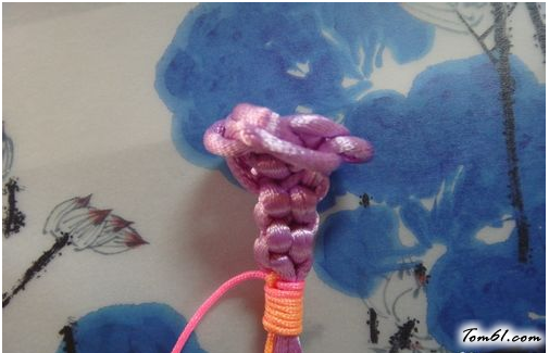 吉祥结玫瑰花的编法和编织教程图片11